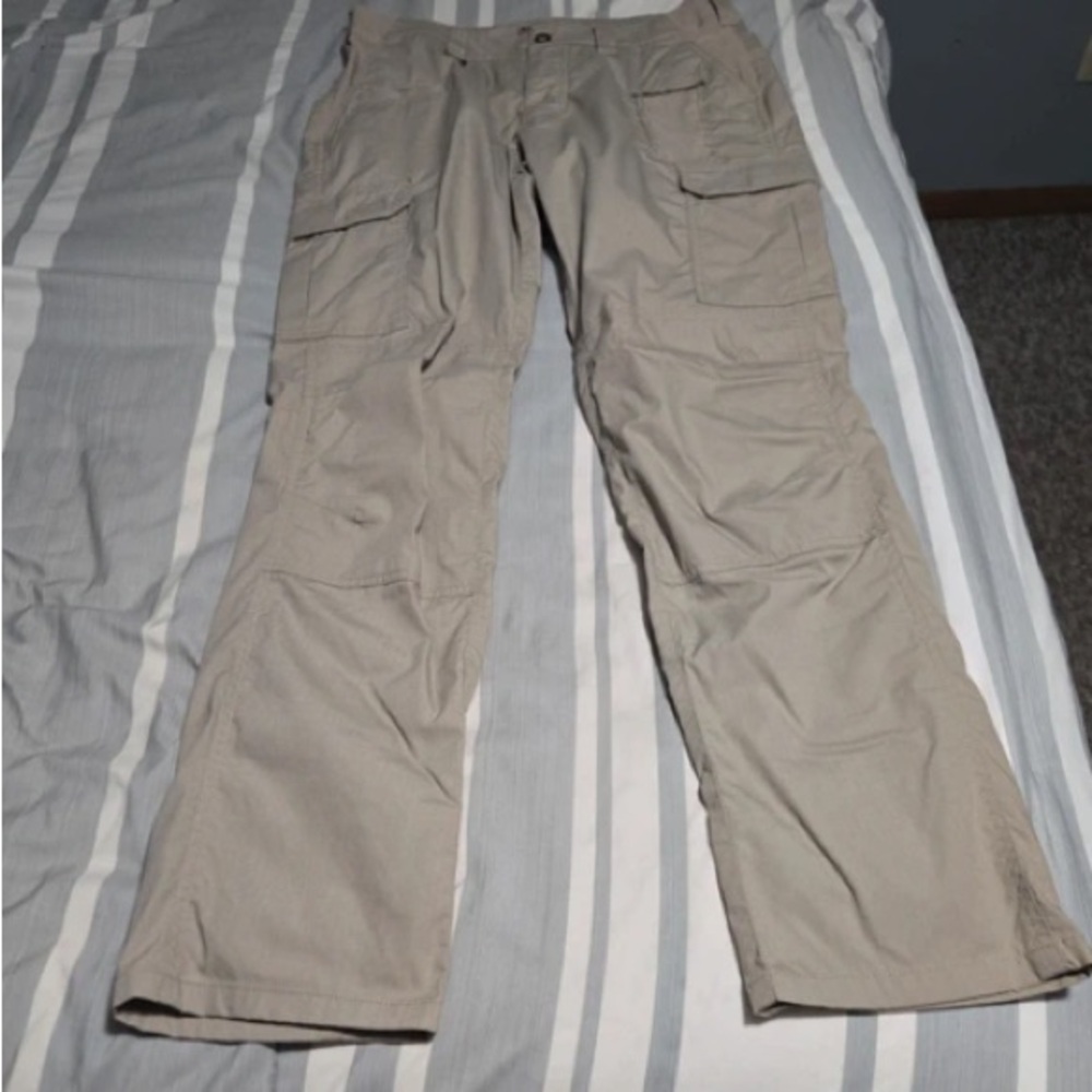 Men's Khaki Cargo Pants - Lightweight Utility Trousers